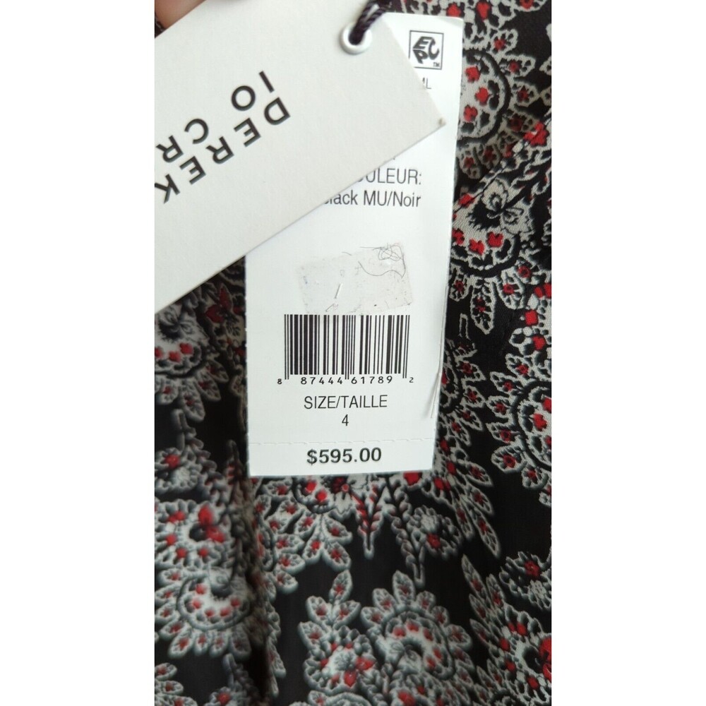 DEREK LAM 10 CROSBY Smocked Silk Floral Print Long Sleeve Mini Dress Sheer NWT 4 - Picture 10 of 11